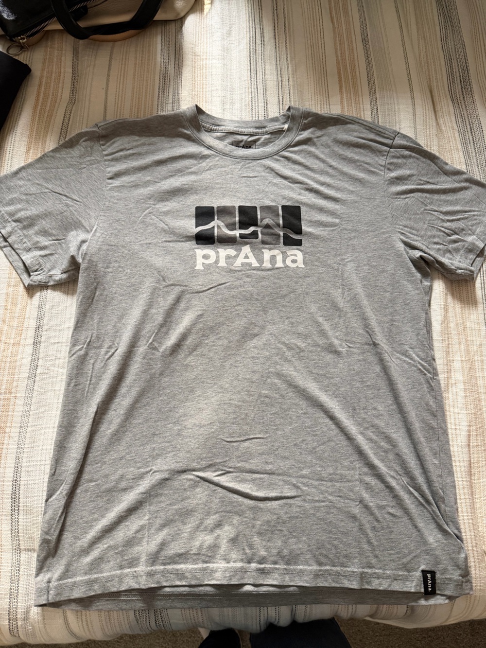 Prana Men's Heather Gray Short Sleeve Logo T-Shirt